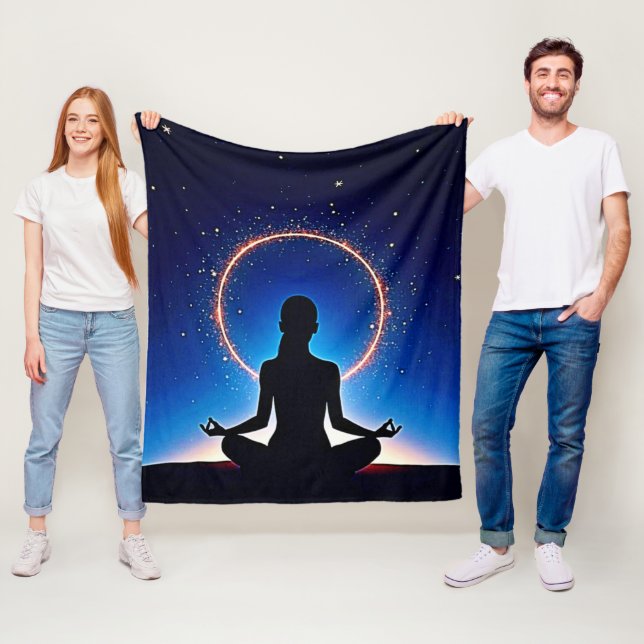 Zen Under Stars: Cosmic Meditation Fleecedecke (Beispiel)