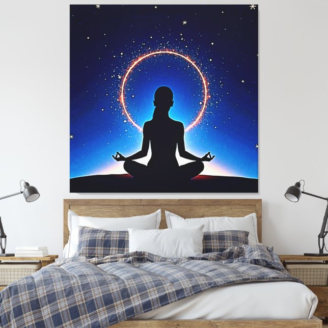 Zen Under Stars: Cosmic Meditation Leinwanddruck (Insitu (Schlafzimmer))