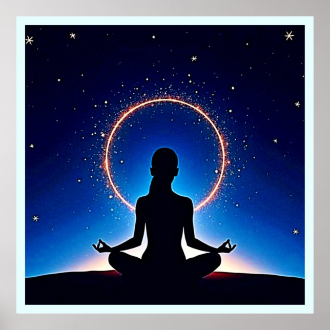 Zen Under Stars: Cosmic Meditation Poster (Vorne)