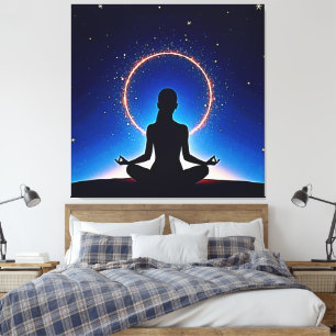 Zen unter Sternen: Kosmische Meditation Leinwanddruck