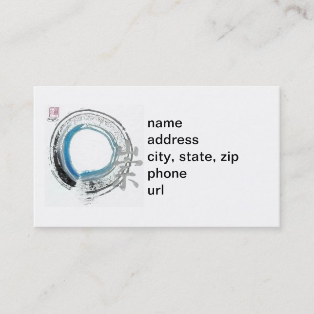 Zen-Verehrung, Enso [Blaues, Schwarzes, silberne Visitenkarte (Vorderseite)