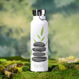Zen-Wasserflasche mit Massage-Steinen und Bambus  Trinkflasche