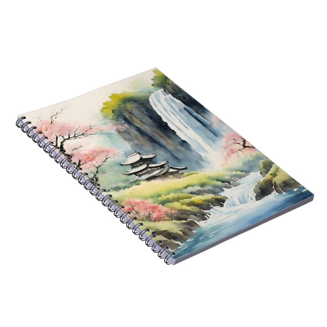 Zen Watercolor-Haus Notizbuch Notizblock (Rechte Seite)