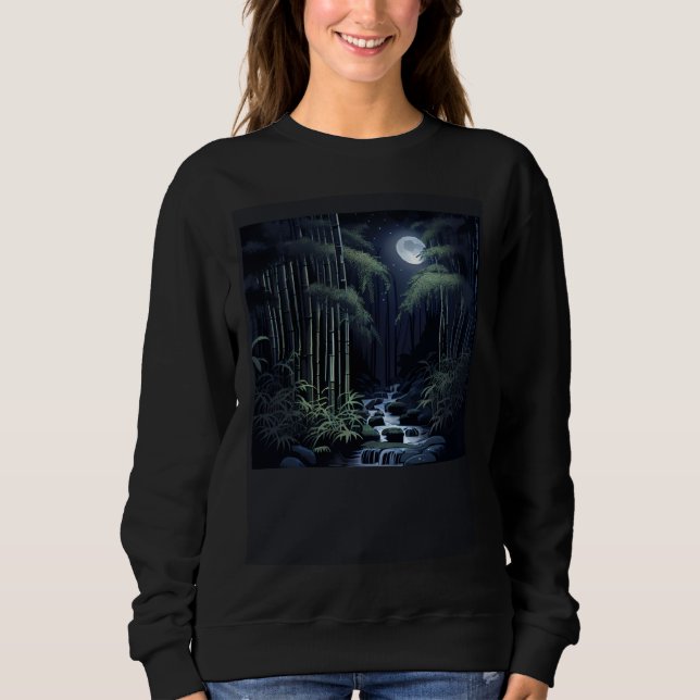 Zen Waterfall River in Bamboo Forest Sweatshirt (Vorderseite)