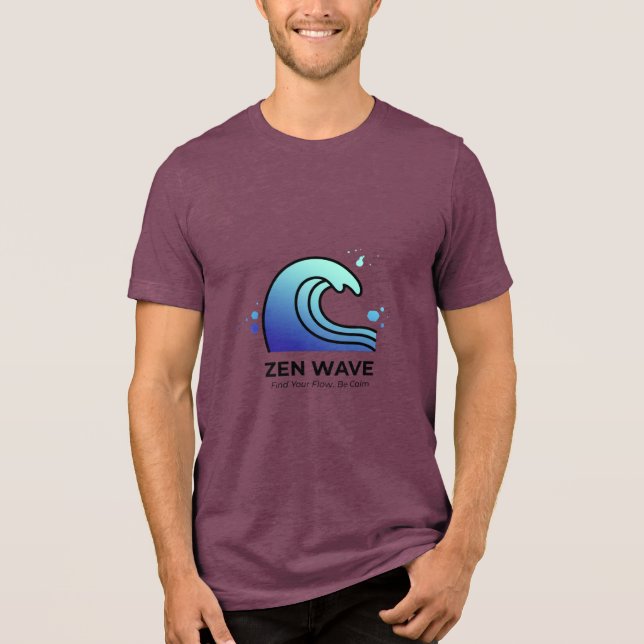 Zen Wave Find Your Flow T-Shirt Tri-Blend Shirt (Vorderseite)