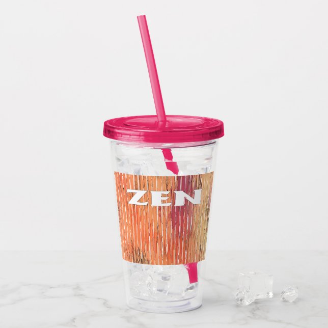 Zen-weiße Reeds Fuchsia Acryltumbler Acryltrinkbecher (Vorderseite Ice)