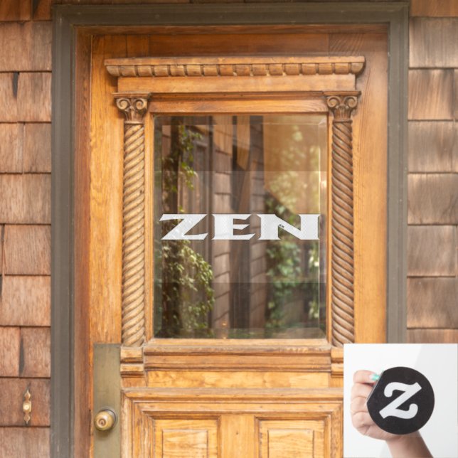 Zen-weiße Sichtblende Fensteraufkleber (Haustür)