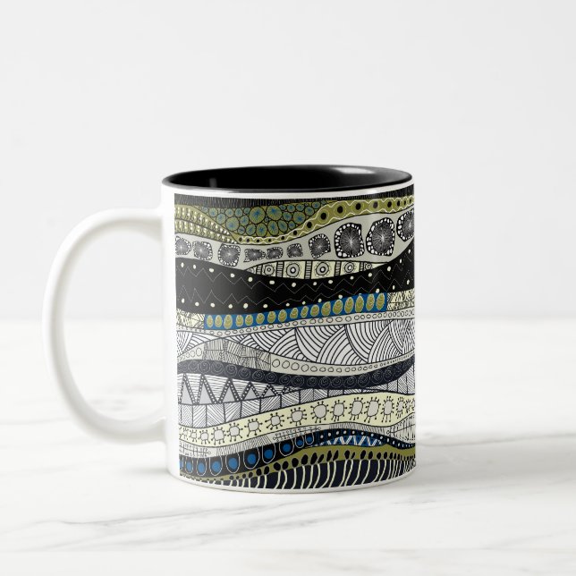 Zen-Wellen abstraktes Design Tasse (Links)