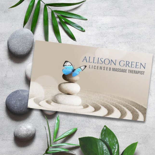Zen WELLNESS-CENTER Salon Aromatherapie Massage Th Visitenkarte (Zen SPA Salon Aromatherapy Massage Therapy Business Card)