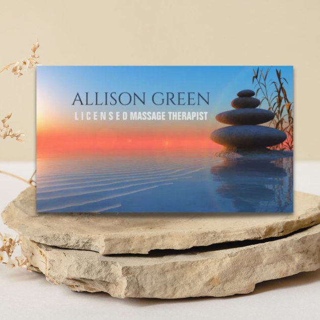 Zen WELLNESS-CENTER Salon Massage Therapie Meditat Visitenkarte (Zen SPA Salon Massage Therapy Meditation Yoga Business Card)
