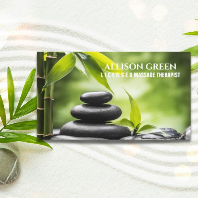 Zen WELLNESS-CENTER Schönheitssalon Aromatherapie  Visitenkarte (Zen SPA Beauty Salon Aromatherapy Massage Therapy Business Card)