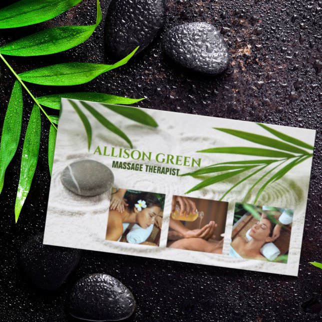 Zen WELLNESS-CENTER Schönheitssalon Aromatherapie  Visitenkarte (Zen SPA Beauty Salon Aromatherapy Massage Therapy Business Card)