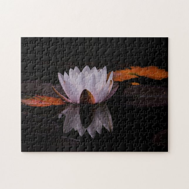 Zen White Lotus Blume Puzzle (Horizontal)