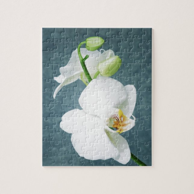 Zen White Orchid Blume Puzzle (Vertikal)