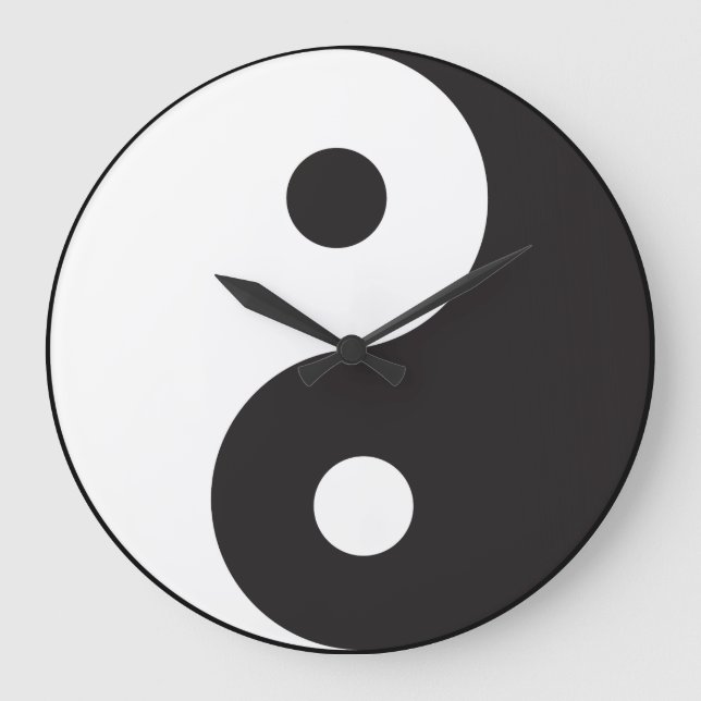 Zen Yin Yang Große Wanduhr (Vorderseite)