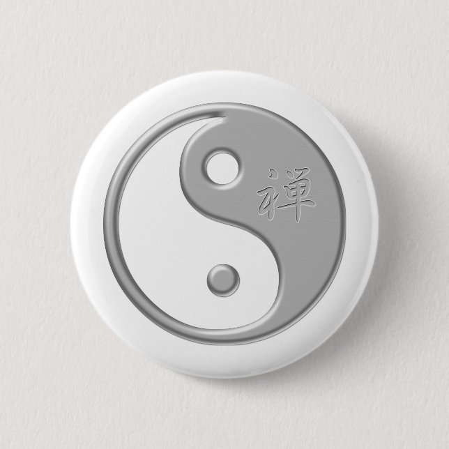 Zen Yin Yang Knopf Button (Vorderseite)