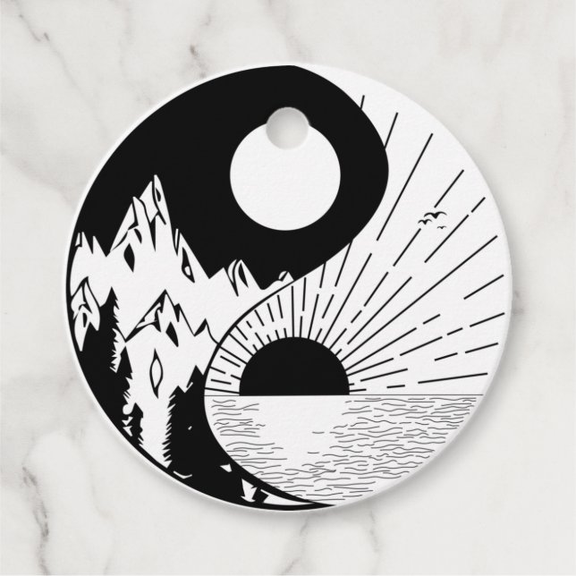 Zen Yin Yang Schwarz-weiß Geschenkanhänger (Vorderseite)