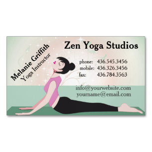 Zen Yoga Instructor/Trainer Magnetic Business Card Magnetische Visitenkarte