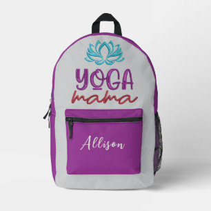 Zen Yoga Lotus Blume "Yoga Mama" Zitat individuell Bedruckter Rucksack