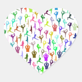 Zen Yoga Meditation Posen & Positionen Herz-Aufkleber