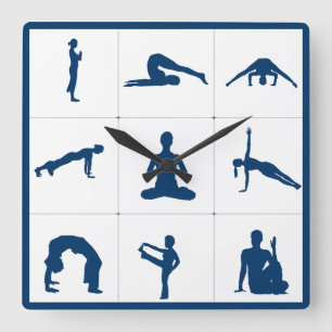Zen-Yoga-Meditation Quadratische Wanduhr
