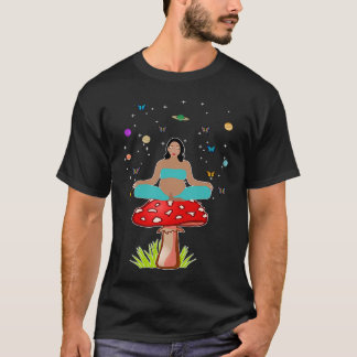 Zen Yoga Meditation Schwangere Frauen Pilz Buddha T-Shirt