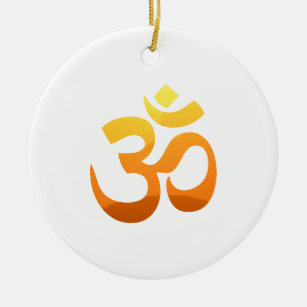 Zen Yoga Om Mantra Symbol Gold Sun Keramik Ornament