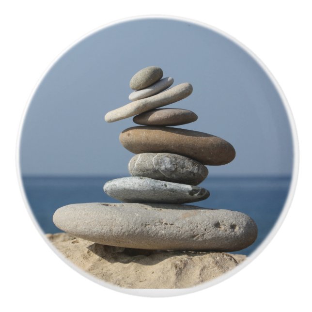 Zen Yoga Spirituelle Meditation Balance Keramikknauf (Vorderseite)