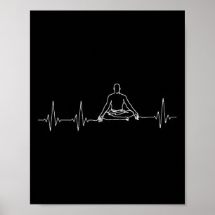 Zen-Yoga und Meditation Herzschlag mit Kreuzbein Poster