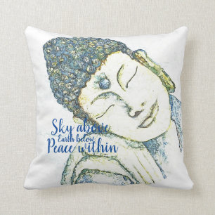 Zen Zitat Buddha Wasserfarben Kunstwürfelpilz Kissen