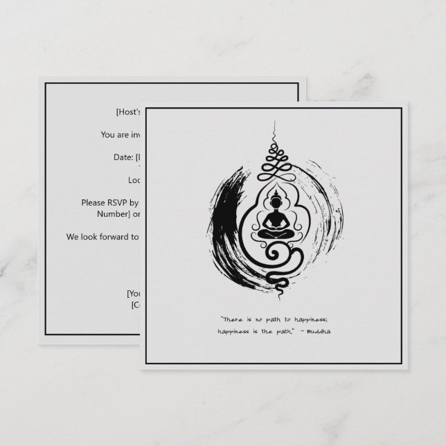 Zen Zitat: Weisheit und Meditation Einladung (Vorne/Hinten)