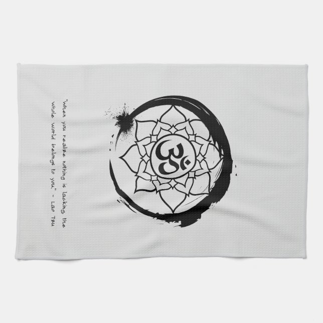 Zen Zitat: Weisheit und Meditation Geschirrtuch (Horizontal)