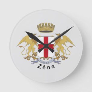 Zêna coat of arms (Genova, Liguria) Runde Wanduhr