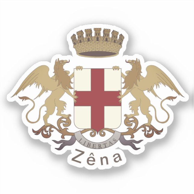 Zêna Wappen (Genua, Ligurien) Aufkleber (Vorderseite)