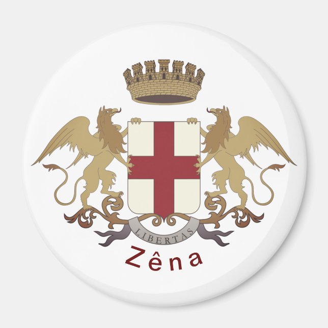 Zêna Wappen (Genua, Ligurien) Magnet (Vorne)