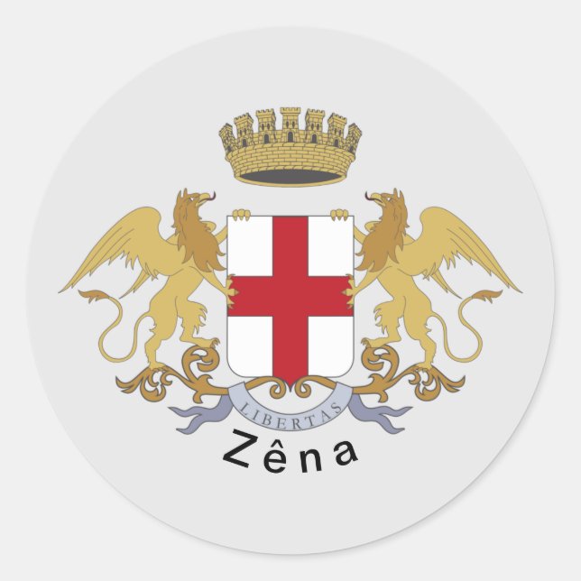 Zêna Wappen (Genua, Ligurien) Runder Aufkleber (Vorderseite)