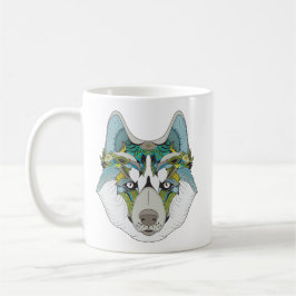 Zenart gemustert Husky Dog Blue Husky Face Kaffeetasse