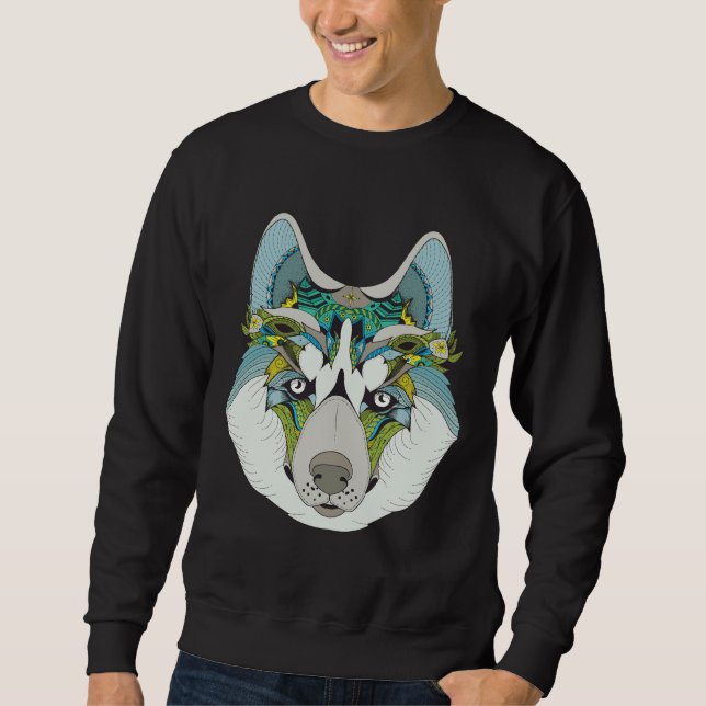 Zenart Gemustert Husky Sweatshirt (Vorderseite)