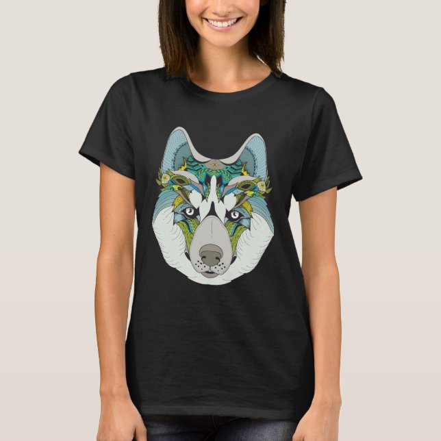Zenart Gemustert Husky T-Shirt (Vorderseite)