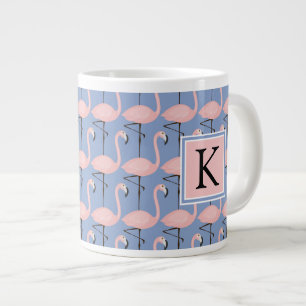 Zender Flamingo-Muster  Monogramm Jumbo-Tasse
