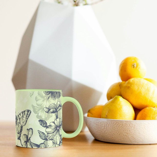 Zender Grüne Schmetterlinge Tasse (Von Creator hochgeladen)