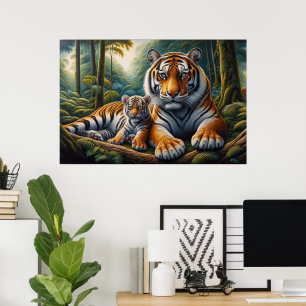 Zender Tigers Moment in der Naturmalerei Poster