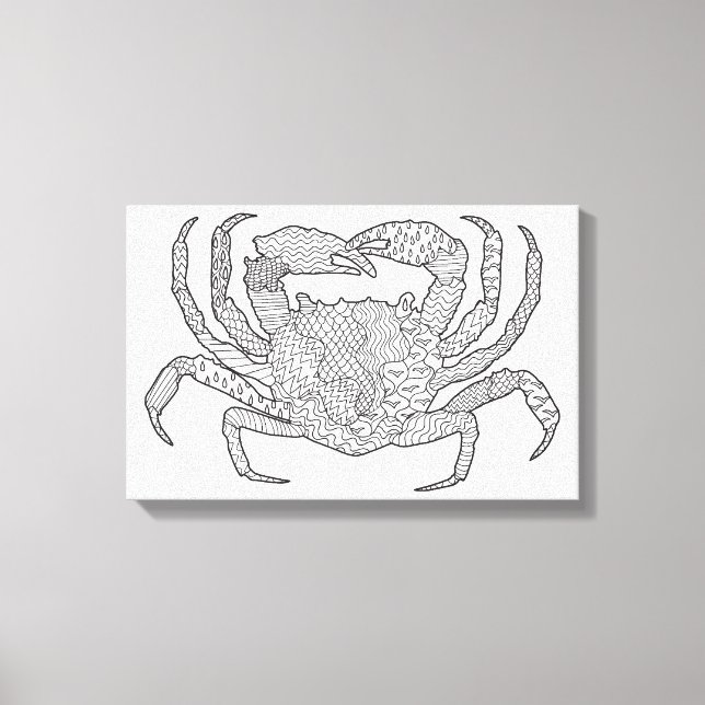 Zendoodle Crab 6 Leinwanddruck (Vorderseite)