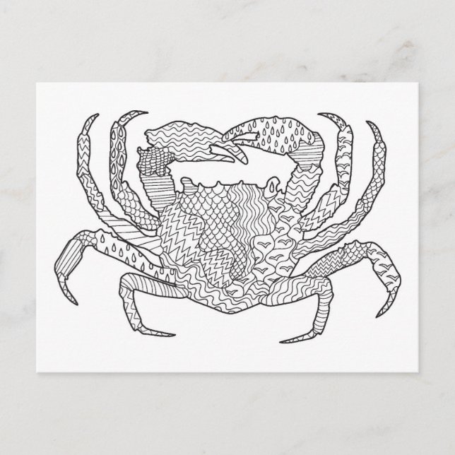 Zendoodle Crab Postkarte (Vorderseite)