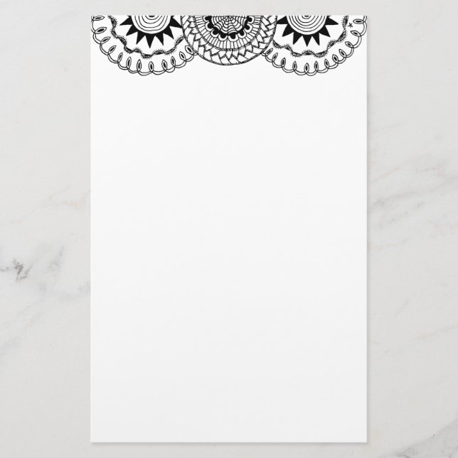 Zendoodle-Mandala-Header 4 Briefpapier (Vorderseite)