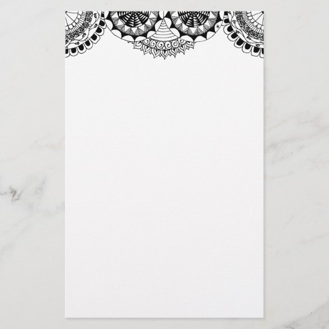 Zendoodle-Mandala-Header 5 Briefpapier (Vorderseite)