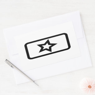 Zener Card   Hollow 5 Point Star Rechteckiger Aufkleber