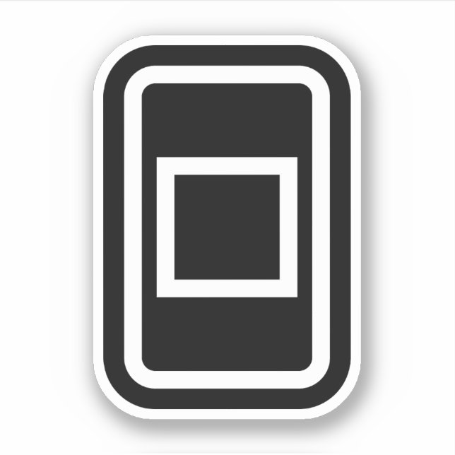 Zener Card | Hollow Square Aufkleber (Vorderseite)