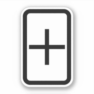 Zener Card   Pluszeichen Aufkleber