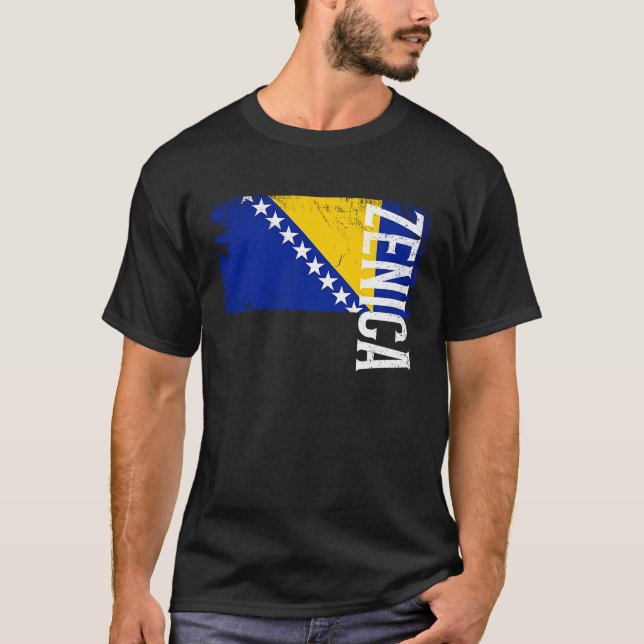 Zenica Bosnia Flag For Bosnian Men Women Kids  1 T-Shirt (Vorderseite)